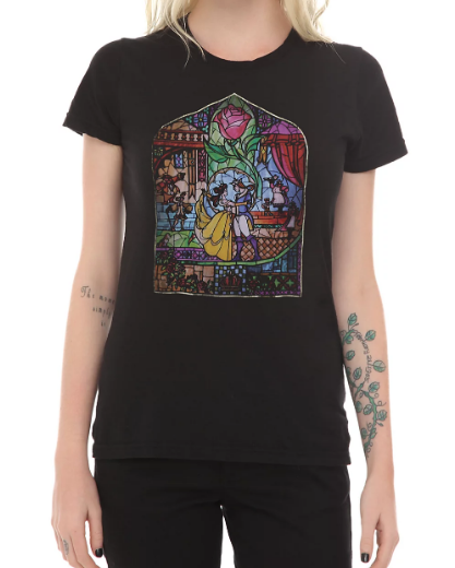 beauty and the beast stained glass shirt